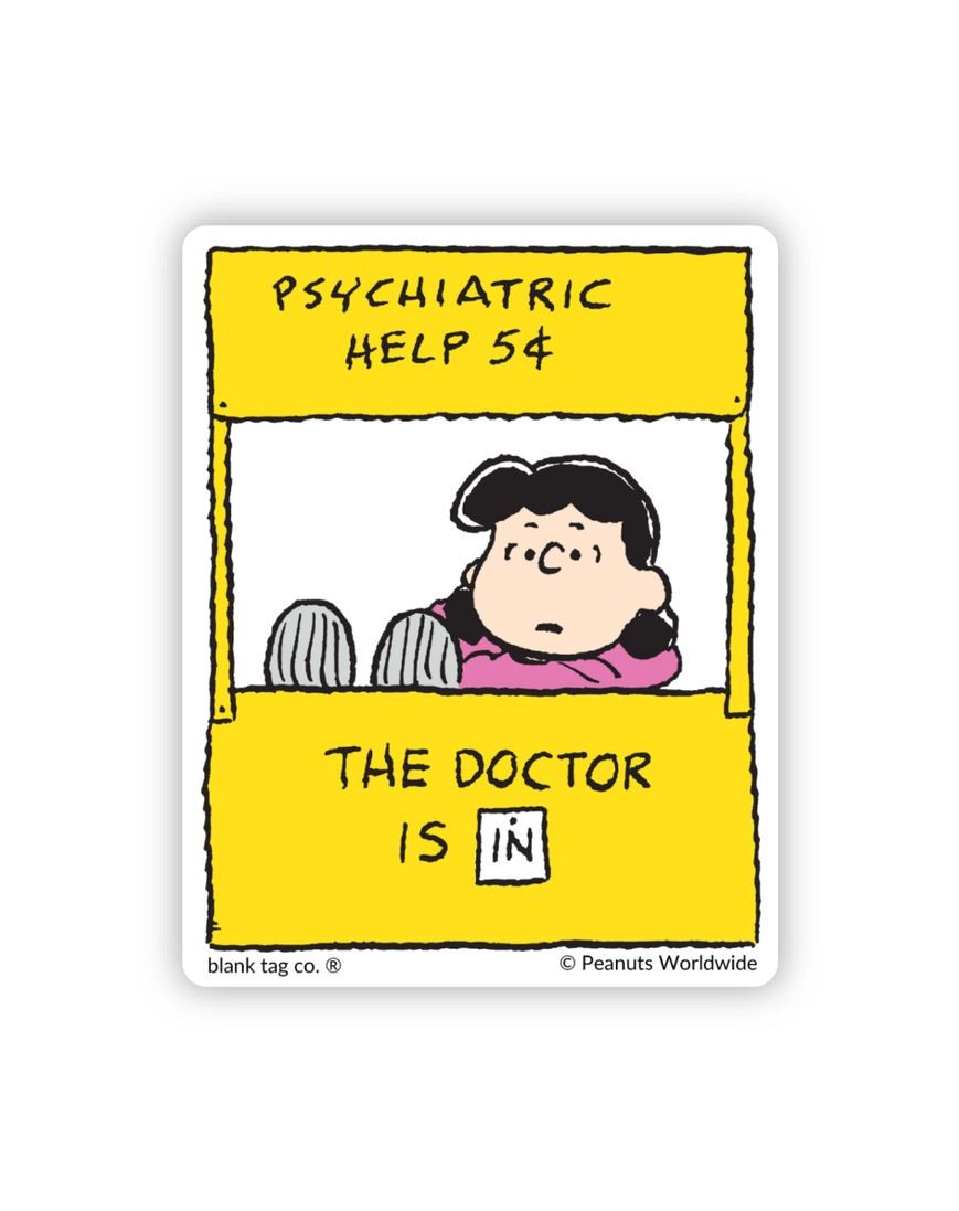 Peanuts Lucy The Doctor Is In Sticker