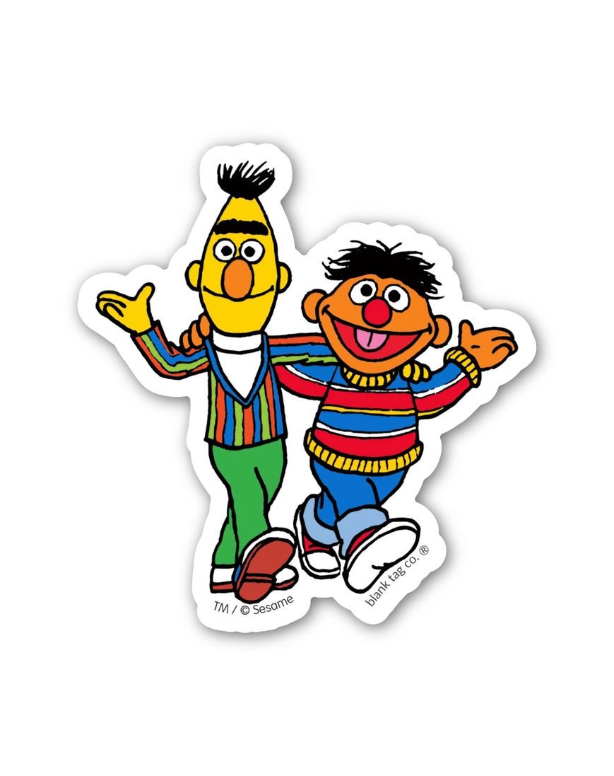 Bert And Ernie Walking Sesame Street Sticker