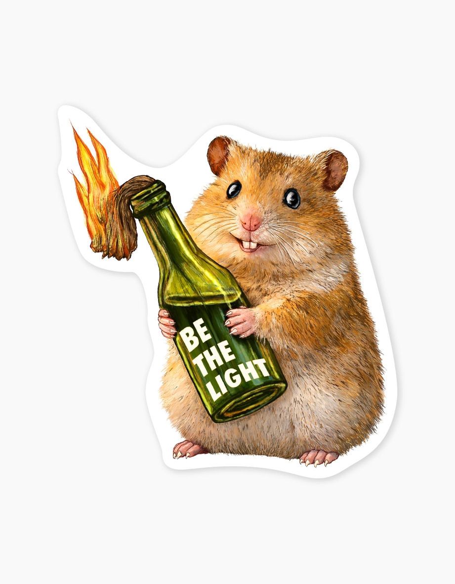 Be The Light Hamster Sticker