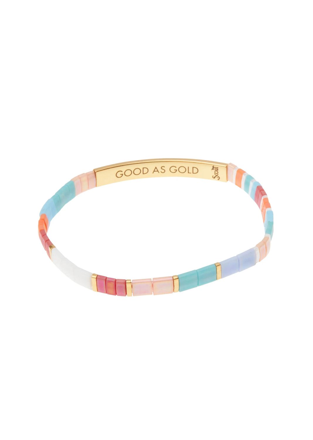 Good As Gold Good Karma Aqua Gold Miyuki Bracelet