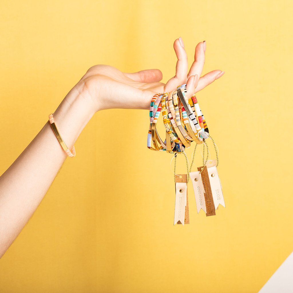 Good As Gold Good Karma Aqua Gold Miyuki Bracelet