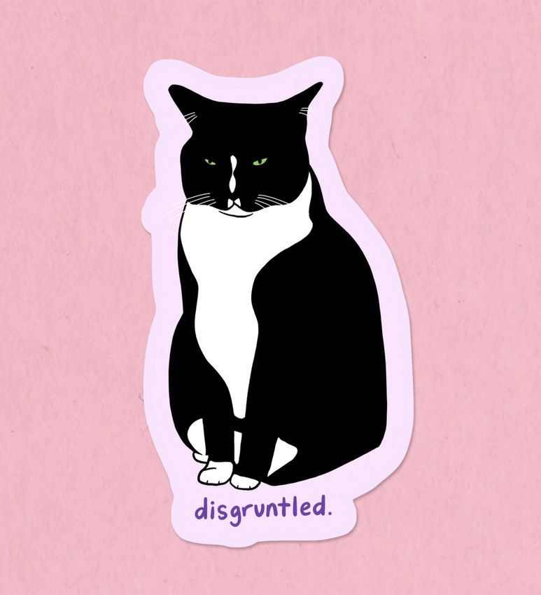 Disgruntled Cat Sticker