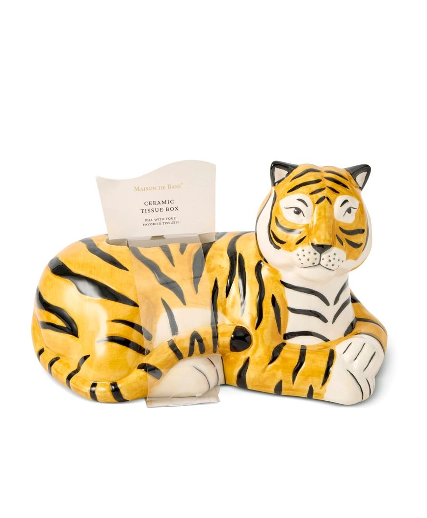 Ceramic Tiger Tissue Box