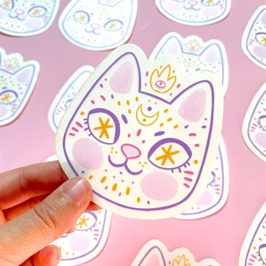 Cosmic Cat Rainbow Maker Window Sticker