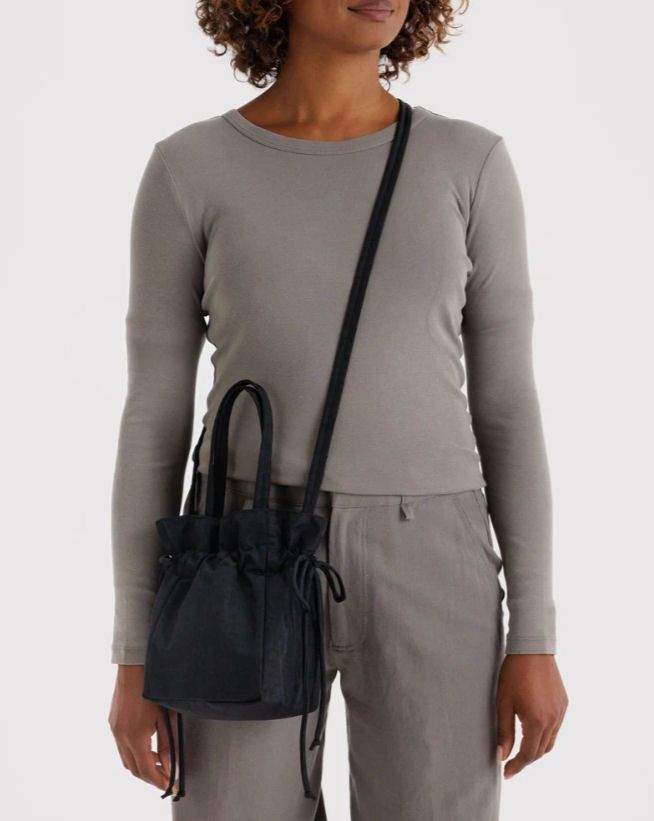 Baggu Nylon Drawstring Bag Black