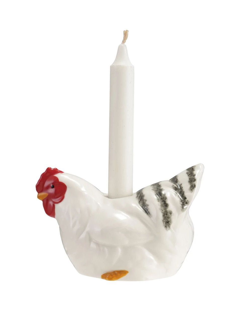 Hen Stoneware Painted Vase