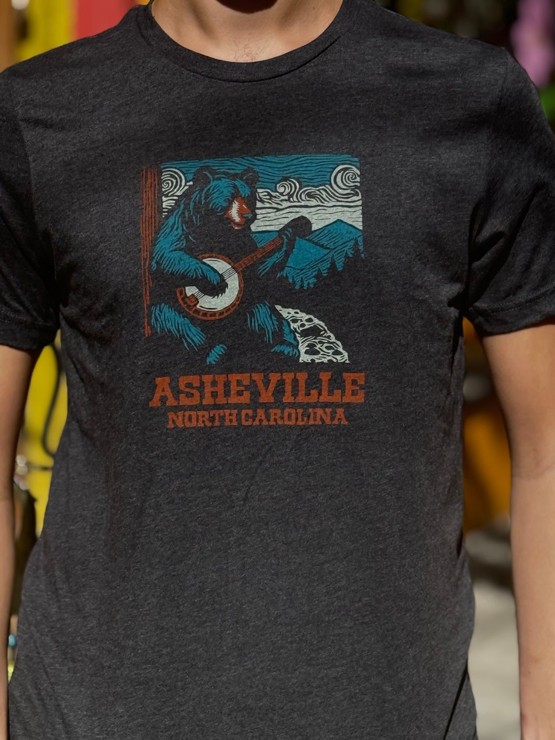 Bear Banjo Dark Grey Asheville T-Shirt