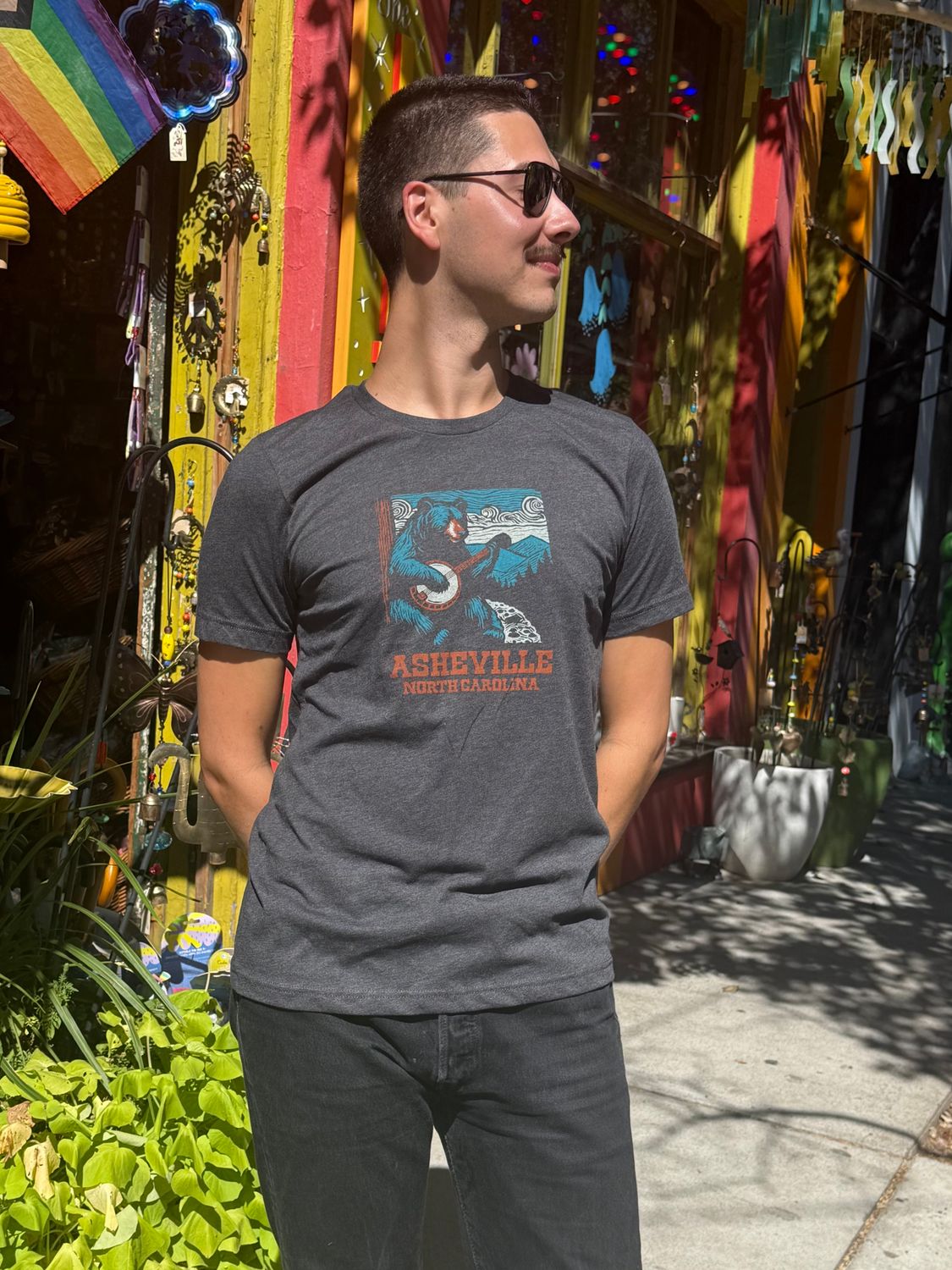 Bear Banjo Dark Grey Asheville T-Shirt