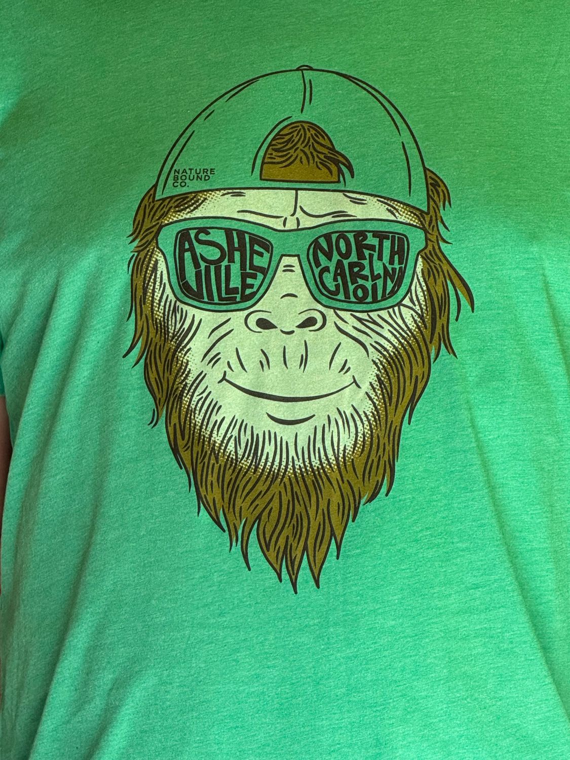 Bigfoot Sunglasses Green Asheville T-Shirt