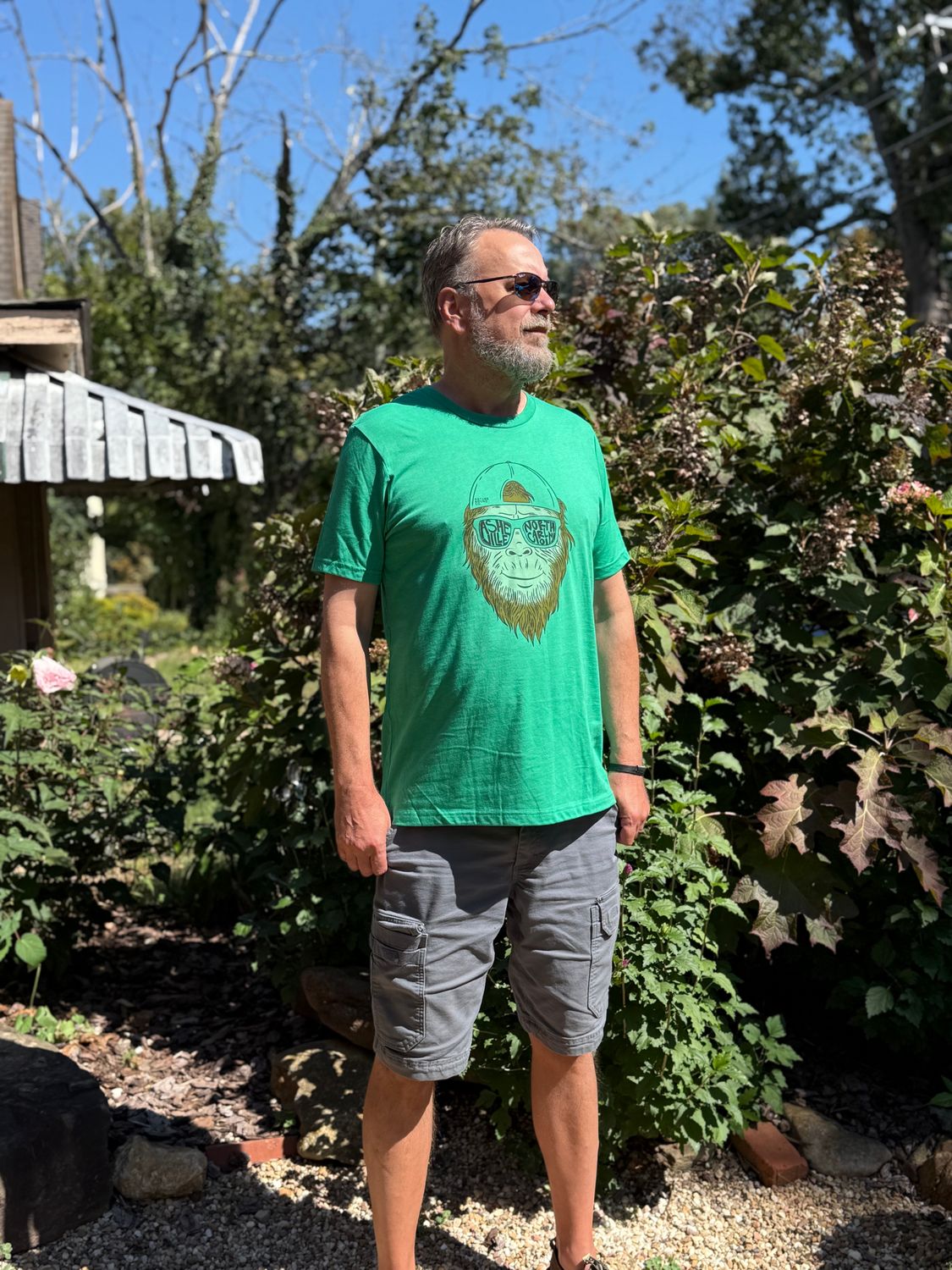 Bigfoot Sunglasses Green Asheville T-Shirt