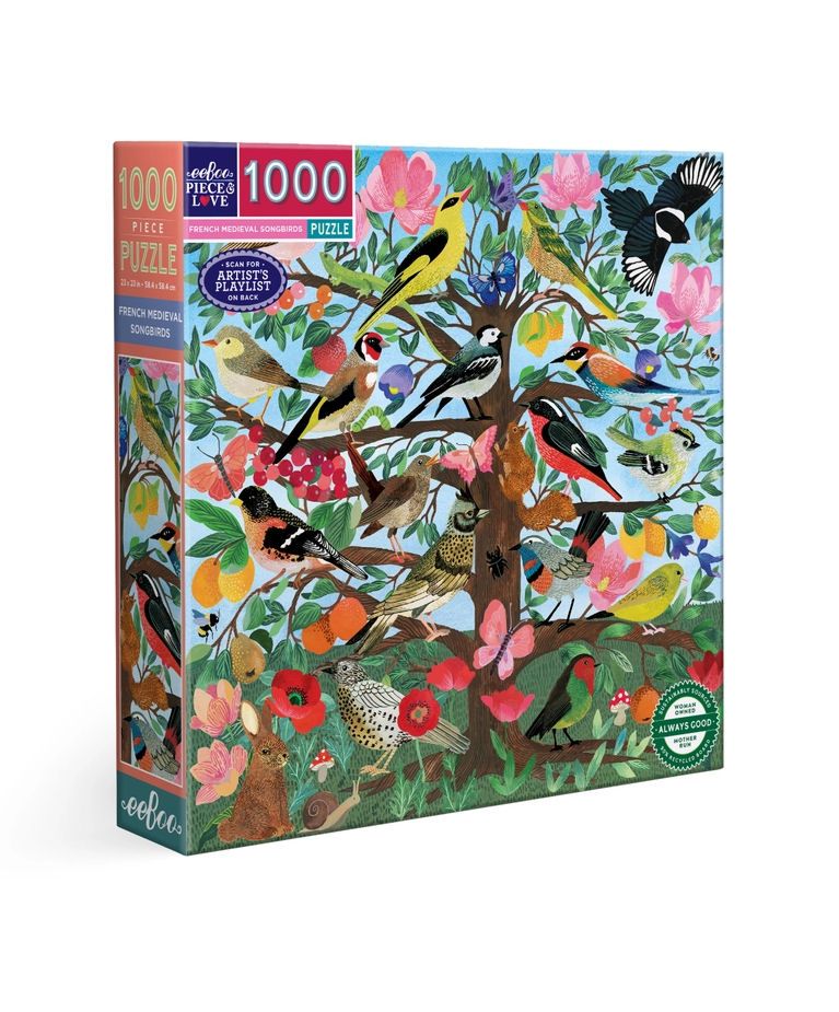 French Medieval Songbirds 1000 Piece Puzzle