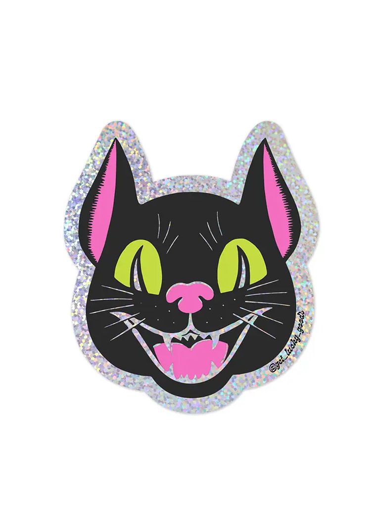 Happy Cat Glitter Sticker