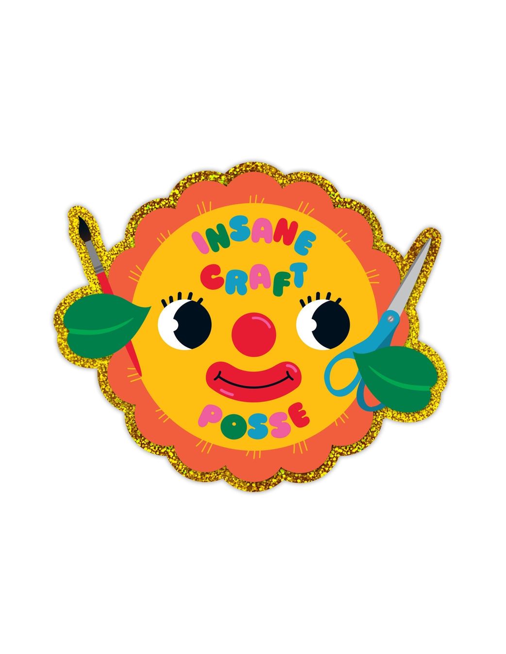Insane Craft Posse Flower Clown Glitter Sticker