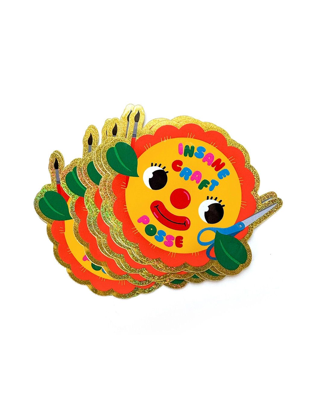 Insane Craft Posse Flower Clown Glitter Sticker