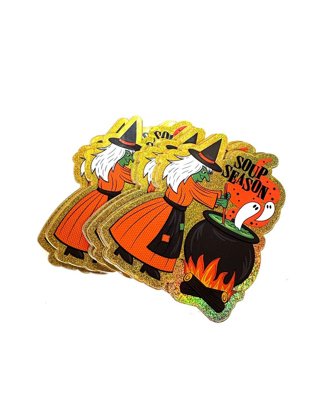 Soup Season Witch Cauldron Glitter Sticker