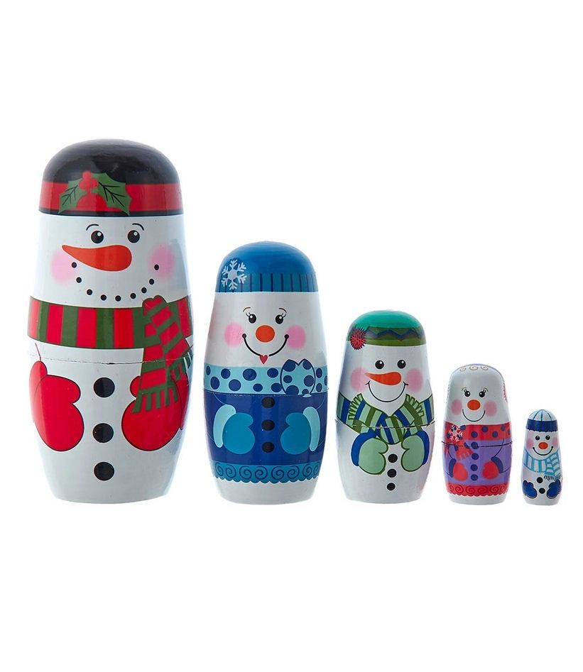 Snowman Set Of 5 Nesting Dolls