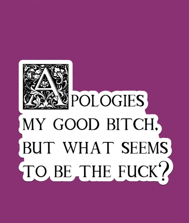 Apologies My Good Bitch, But What Seems To Be The Fuck Sticker
