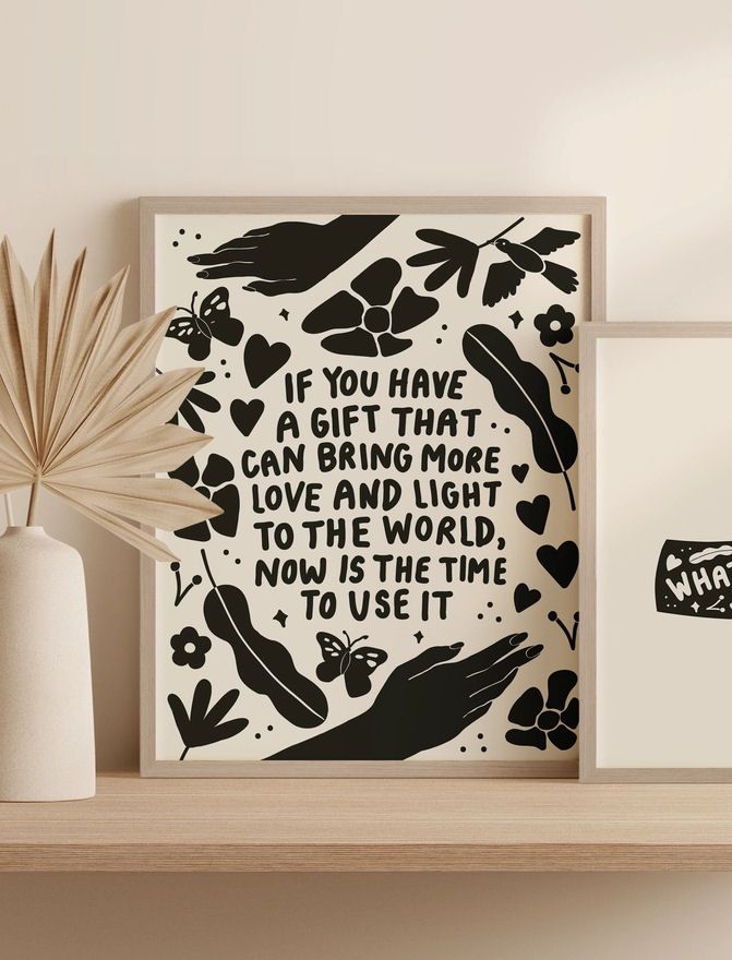 Love And Light Black And White 8x10 Art Print