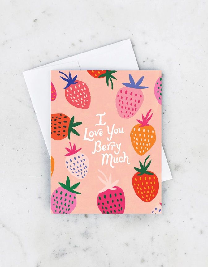 I Love You Berry Much Strawberry Card