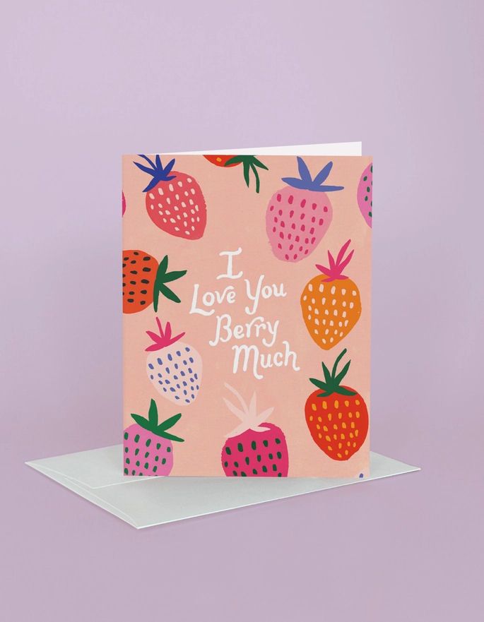 I Love You Berry Much Strawberry Card
