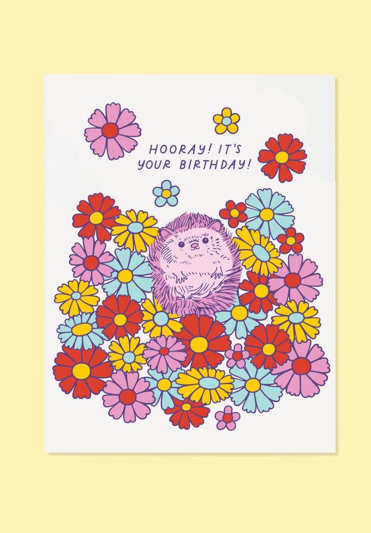 Hooray! It's Your Birthday Hedgehog Card