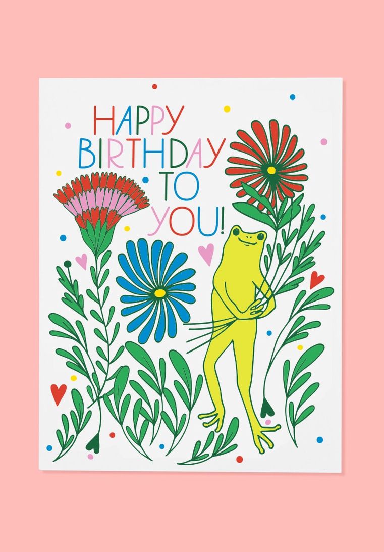 Happy Birthday To You Froggy Bouquet Card