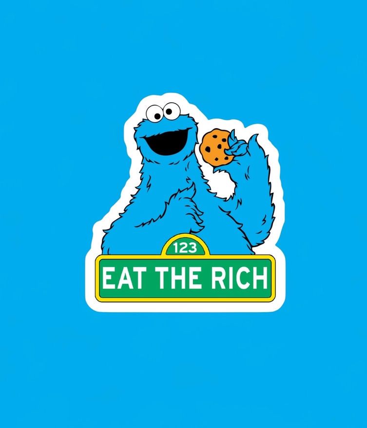 Eat The Rich Cookie Monster Sticker