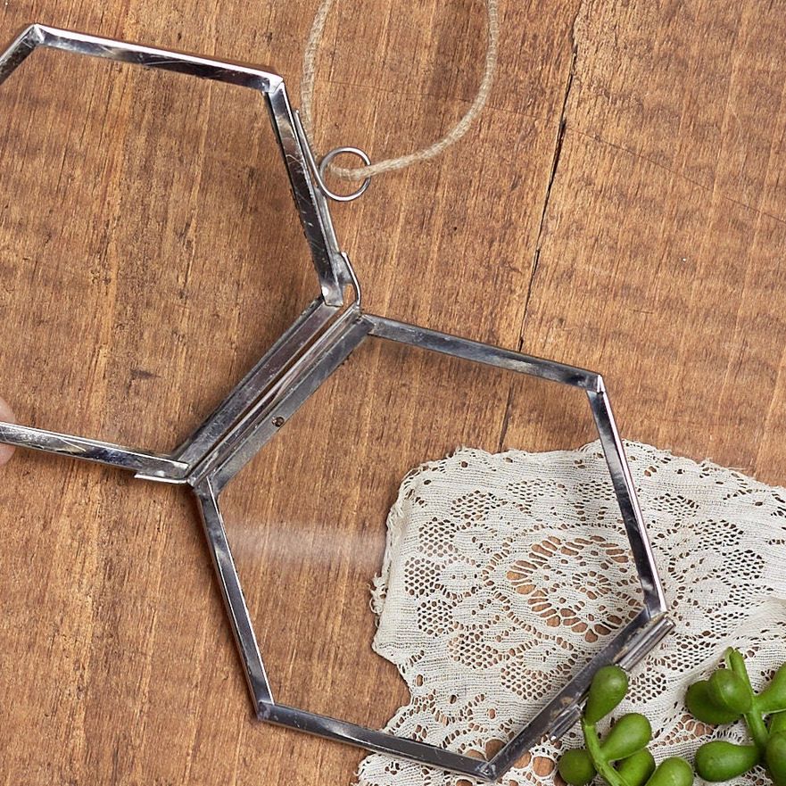 Silver Hexagon Hanging Frame