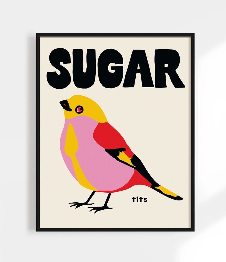 Sugar Tits Black 5x7 Art Print