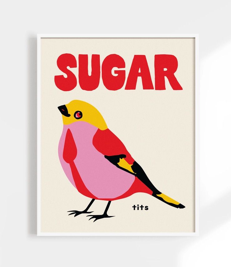 Sugar Tits Red 5x7 Art Print