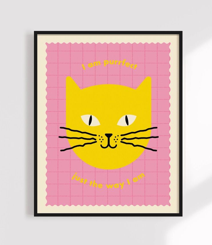 I Am Purrfect Just The Way I Am Pink 5x7 Art Print