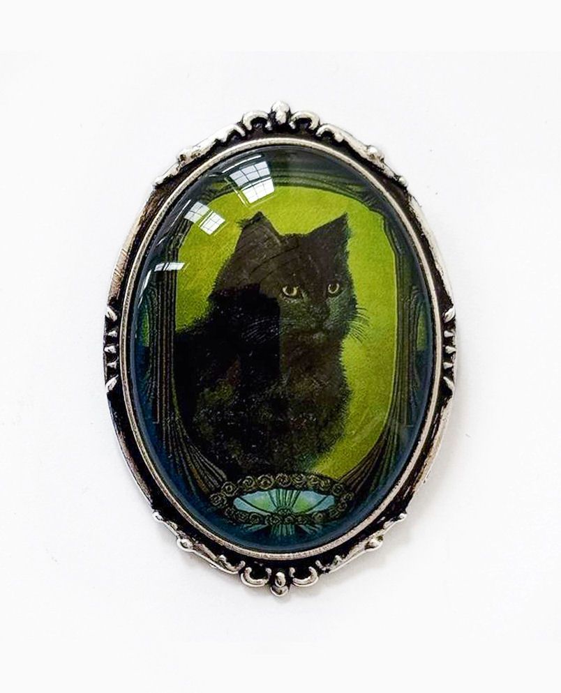 Art Nouveau Black Cat Brooch