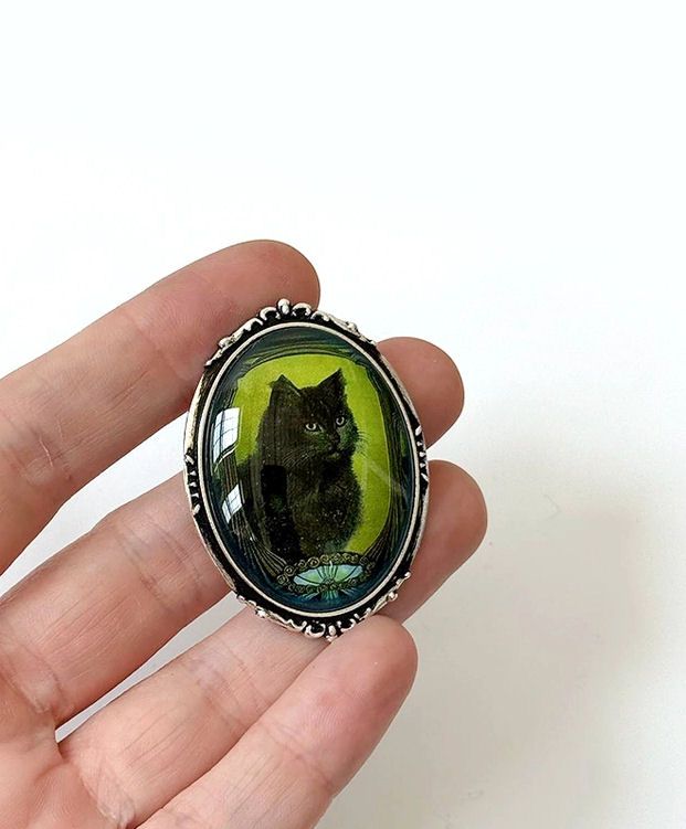 Art Nouveau Black Cat Brooch