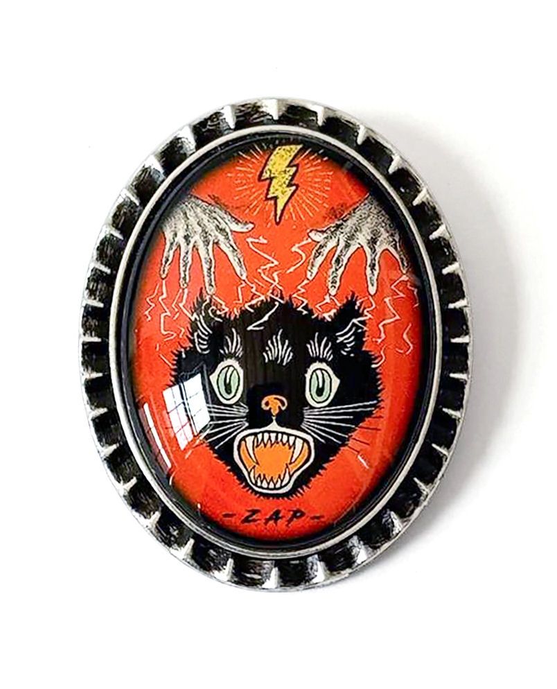 Zap Black Cat Brooch