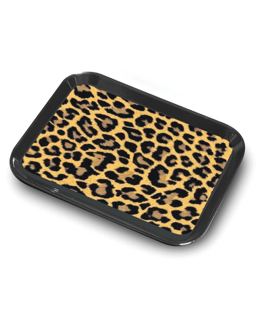 Leopard Print And Black Trinket Rolling Tray