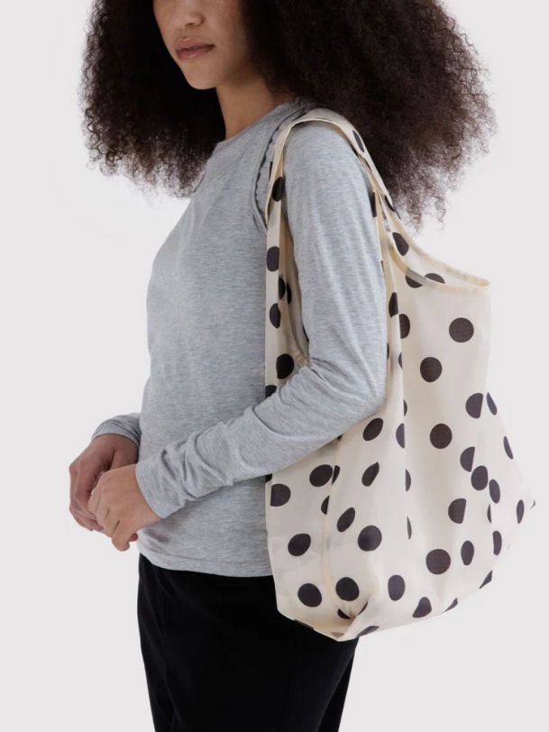 Standard Baggu Cream And Black Polka Dot