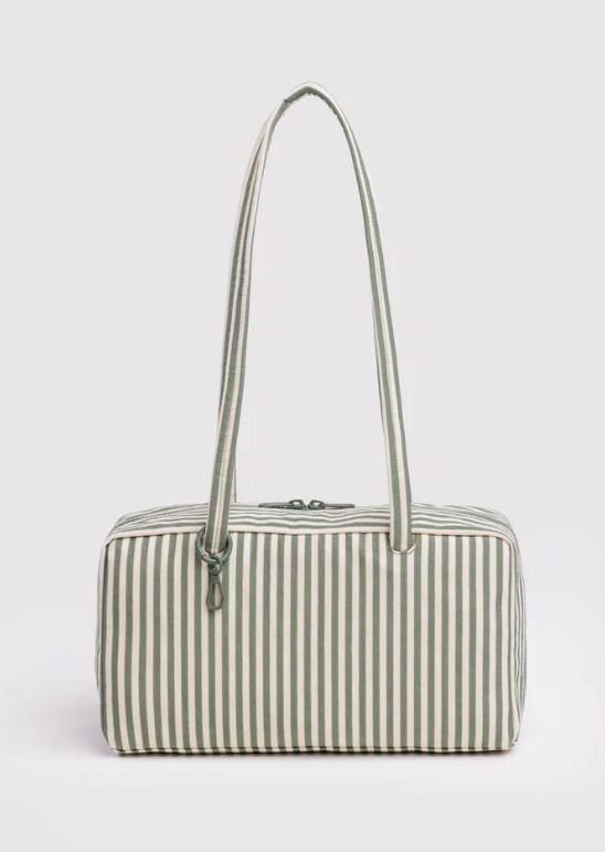 Baggu Nylon Bowler Bag Sage Stripe