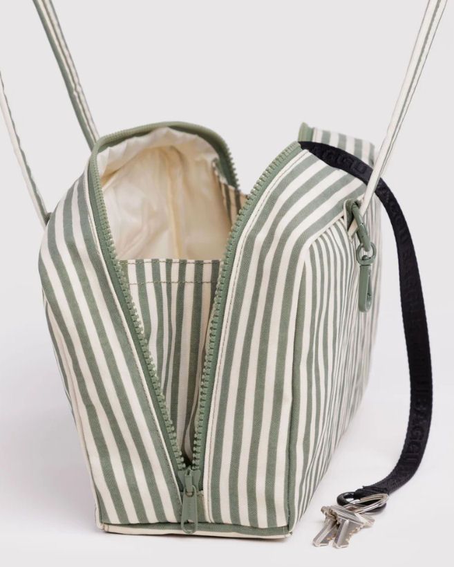 Baggu Nylon Bowler Bag Sage Stripe