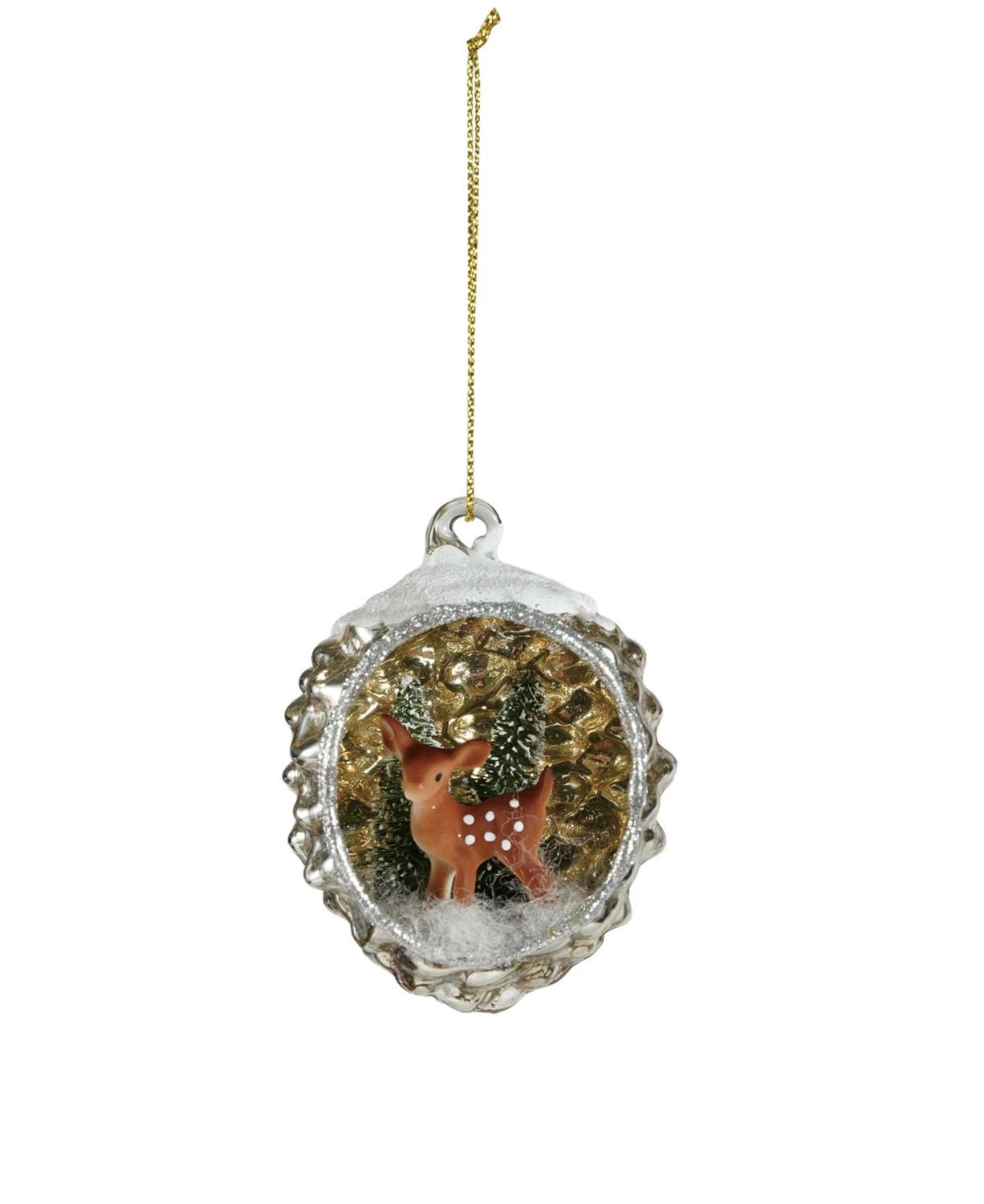 Deer Diorama Glass Ornament