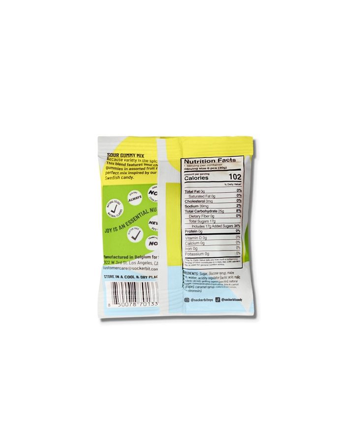 Sockerbit Swedish Candy Sour Gummy Single Serving Bag