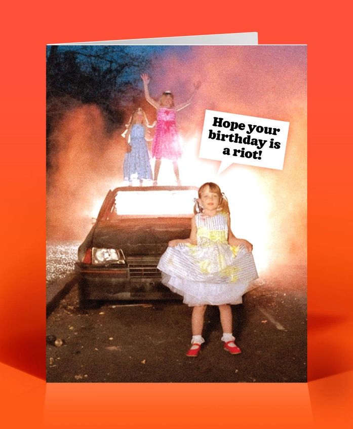 Hope Your Birthday Is A Riot Retro Card