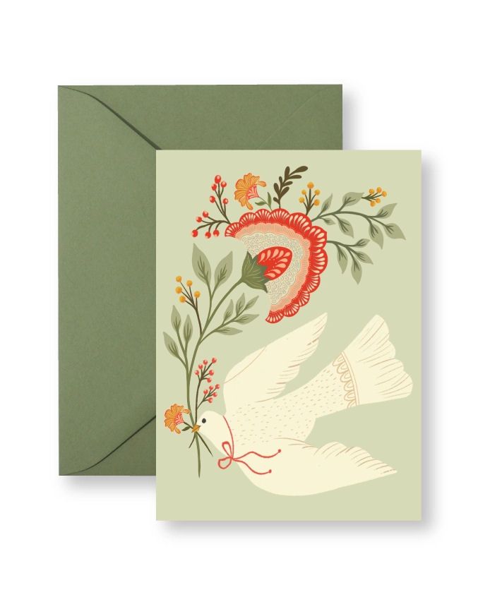 Floral Dove Mini Card