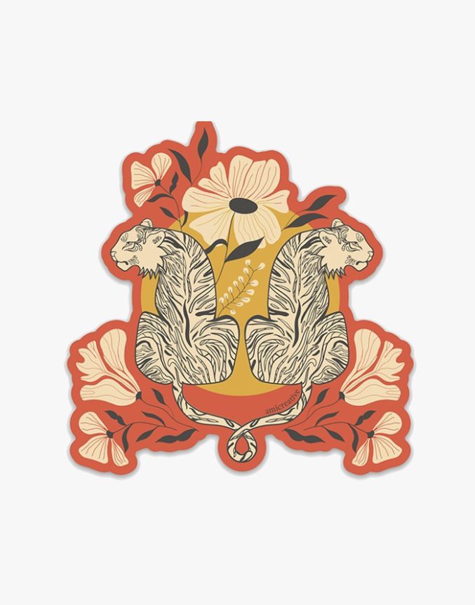 Entwined Tiger Sticker