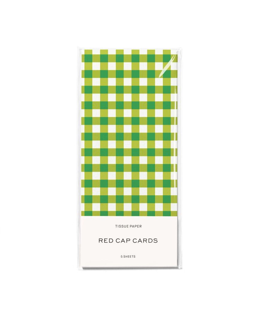 Green Gingham Tissue Paper 5 Pack
