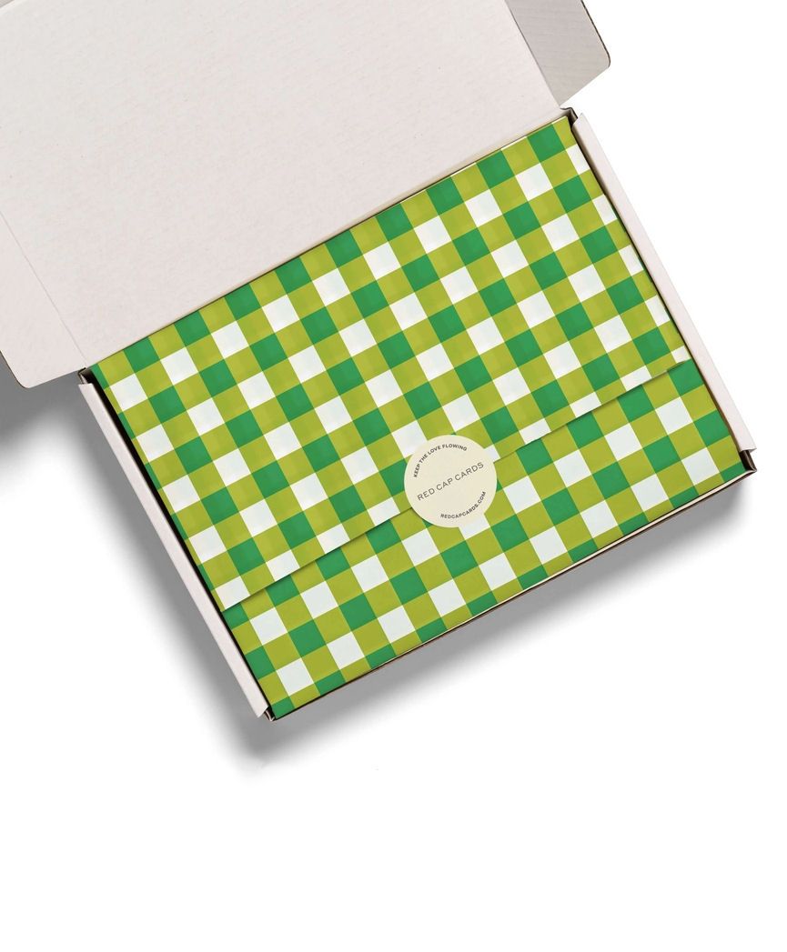 Green Gingham Tissue Paper 5 Pack