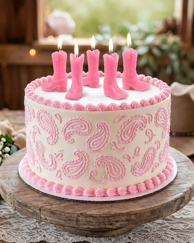 Wild Wild Wicks Pink Cowboy Boot Party Candles
