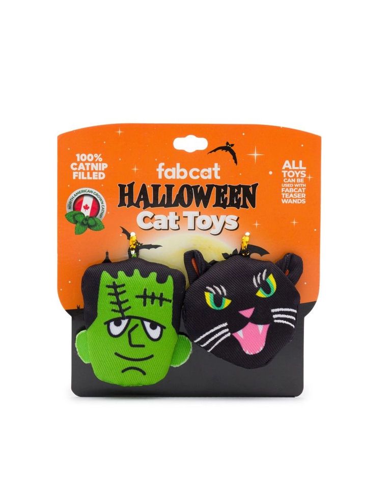 Frankenstein's Monster And Black Cat 2 Pack Cat Toys