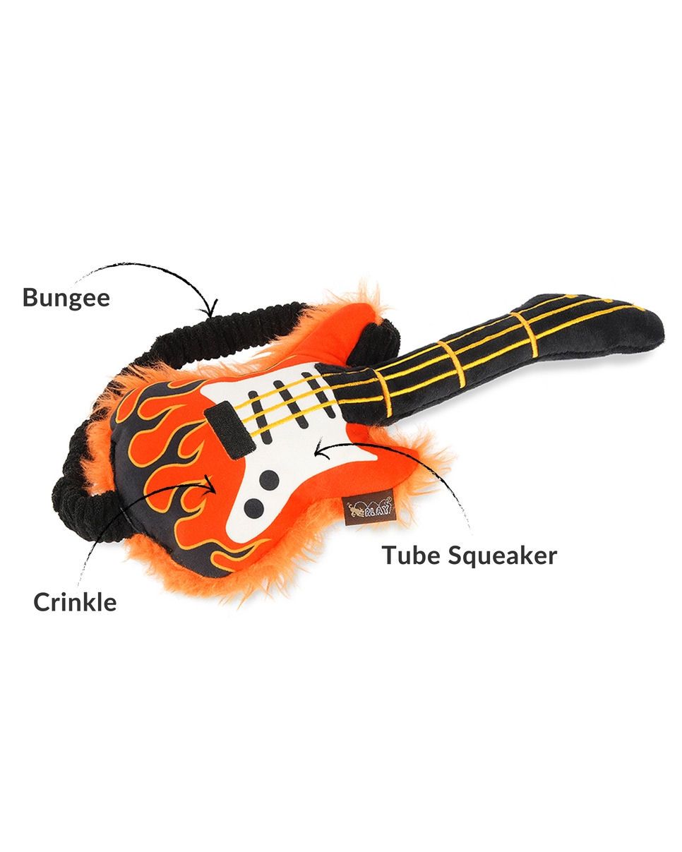 Electric Guitar With Flames Dog Toy