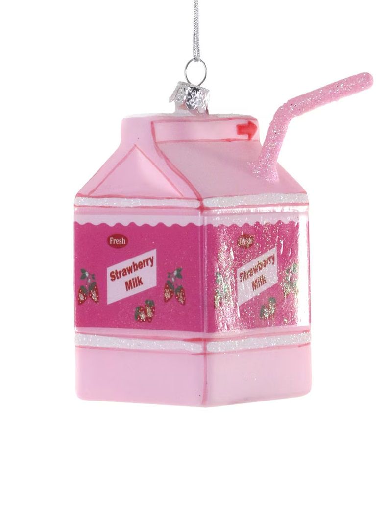 Strawberry Milk Glass Ornament