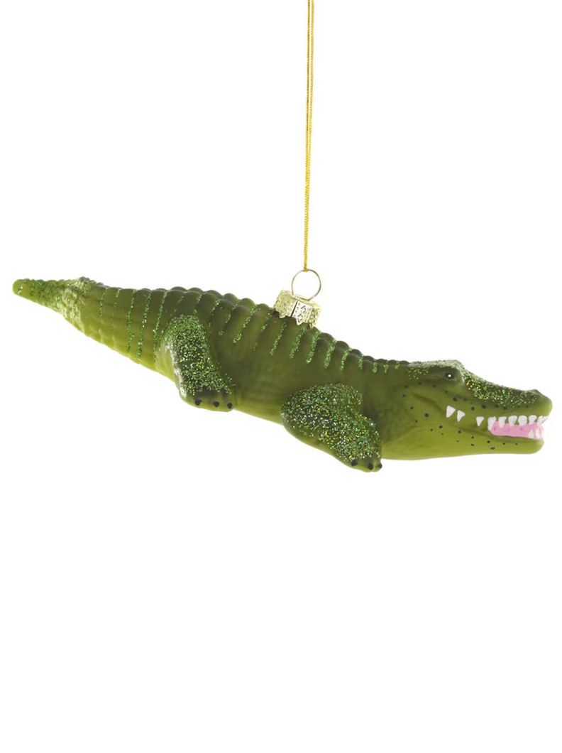 Crocodile Glass Ornament